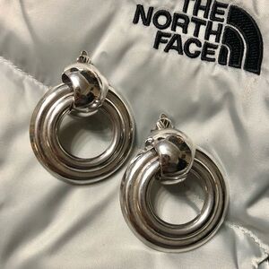 Vintage Trifari silver-tone clip-on dangle earrings